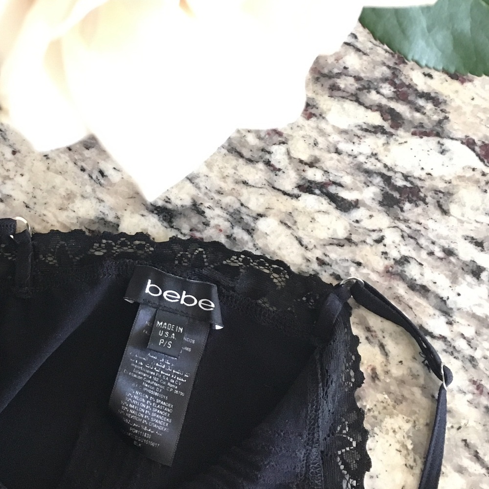 Black Bebe Ruffled Cami Tank - Picture 2 of 4